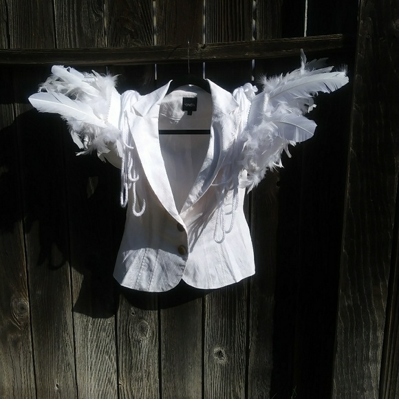 elton john white feather jacket